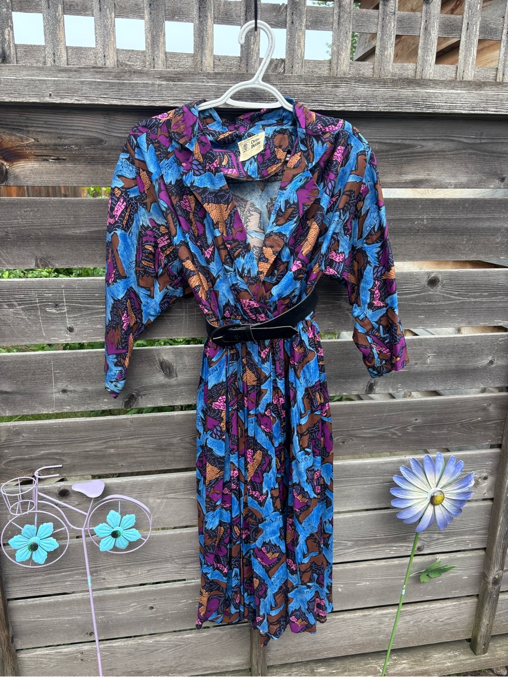 80s colourful vintage dress